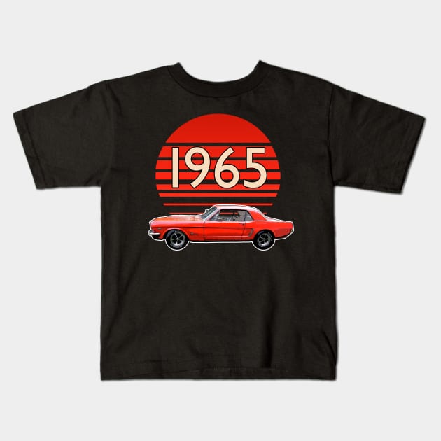 1965 Ford Mustang Coupe Kids T-Shirt by GAMAS Threads